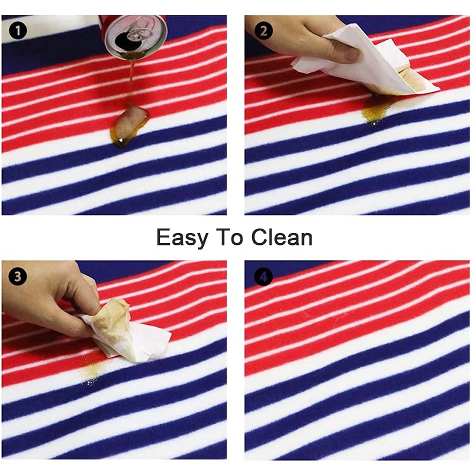 Couverture de Pique-Nique, Tapis de Plage Imperméable, Gand Tapis Pique Niques pour Extérieur Camping Parc (Color : Red Blue Stripe, Size : 200x200cm)