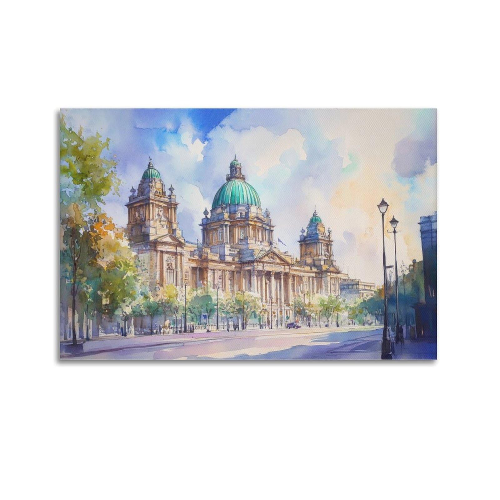 xiaoxiaoshen Belfast Northern Ireland Scenic City View_4 Canvas Poster Wall Art Prints Room Aesthetic Murals Bedroom And Living Decorations 20x30inch(50x75cm)