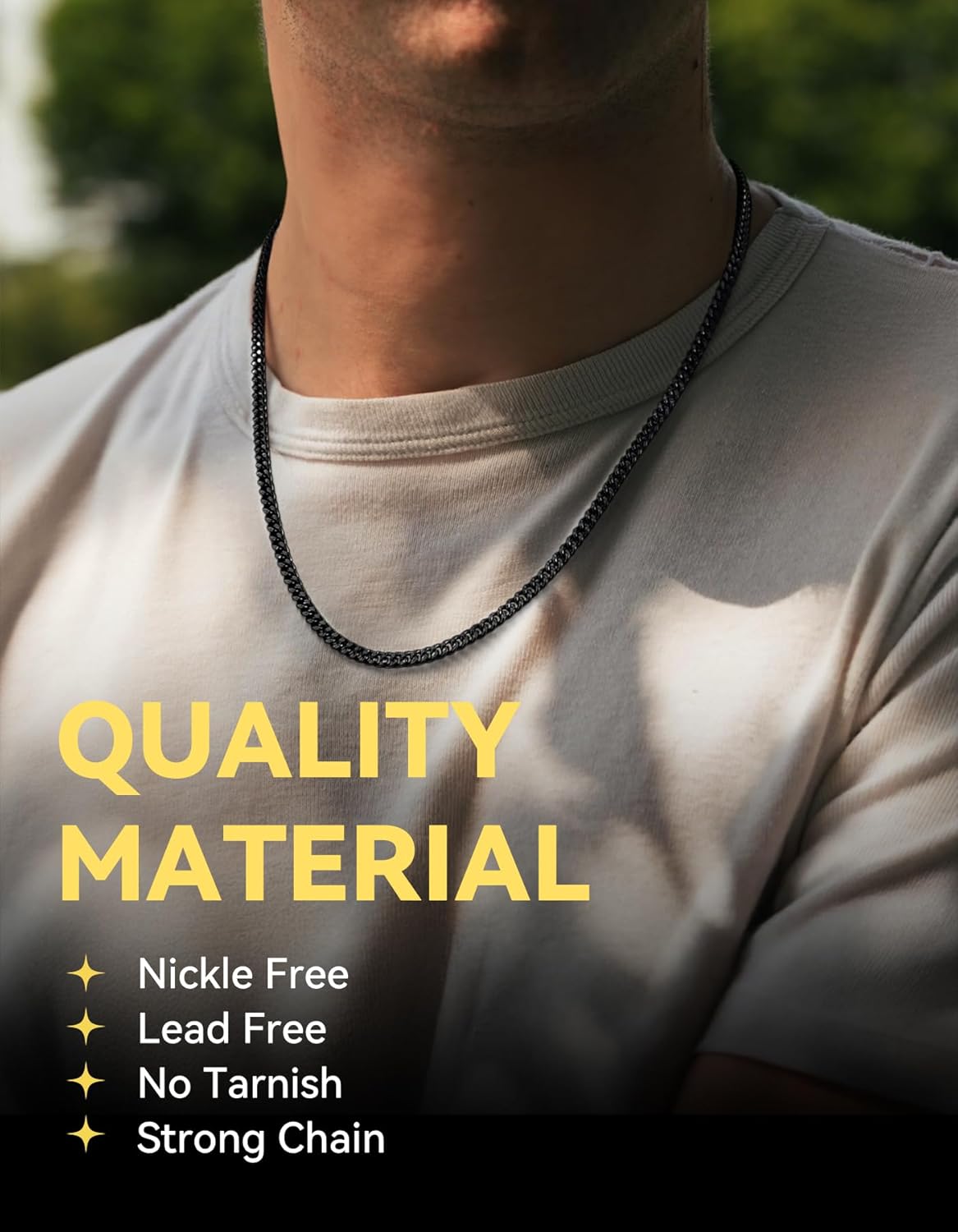 ChainsHouse Copper Cuban Chain Necklace for Men Women, 18K Gold/Black/Rose Gold Plated Miami Curb Chains,18" 20" 22" 24" 26" 28" 30" Length,4mm/7mm Wide,Send Gift Box - Image 2