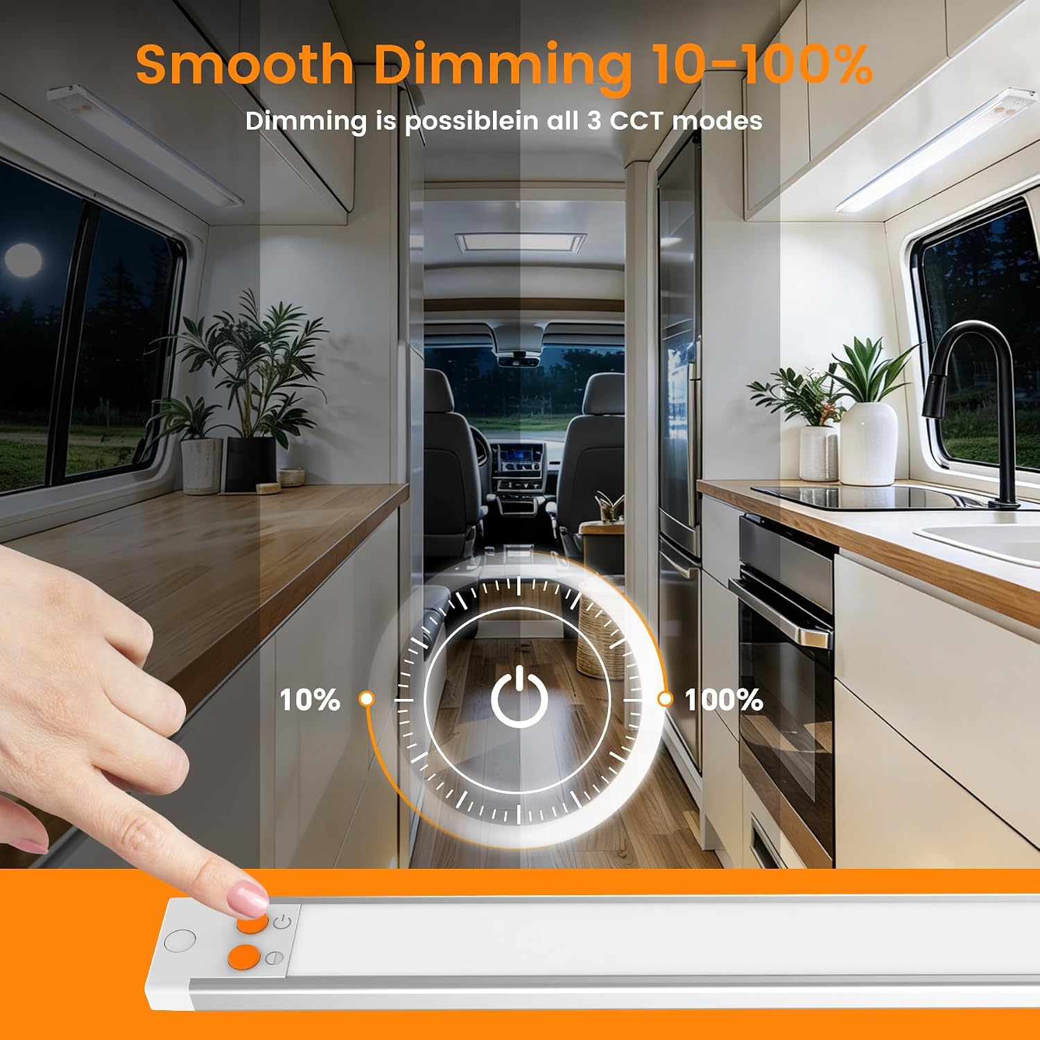 12V LED Light Bar, 3CCT Switchable with Red Nightlight 12 Volt Dimmable Light Strip,12 Inch Ultra-Slim RV Interior Light for Motorhome Camper Trailer Countertop Under Cabinet Lighting -1Pcs