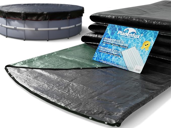 Housse De Piscine Ronde Noire De 3,7 M Pour Piscine Hors Sol, Couverture De Jacuzzi, Imperméable