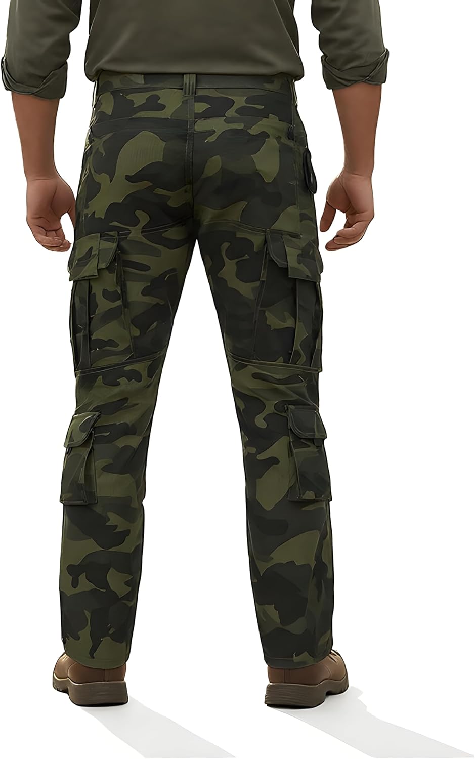Men's Cargo Pants Casual Camo Regular Fit Work Pants with Multi-Pocket - Image 2