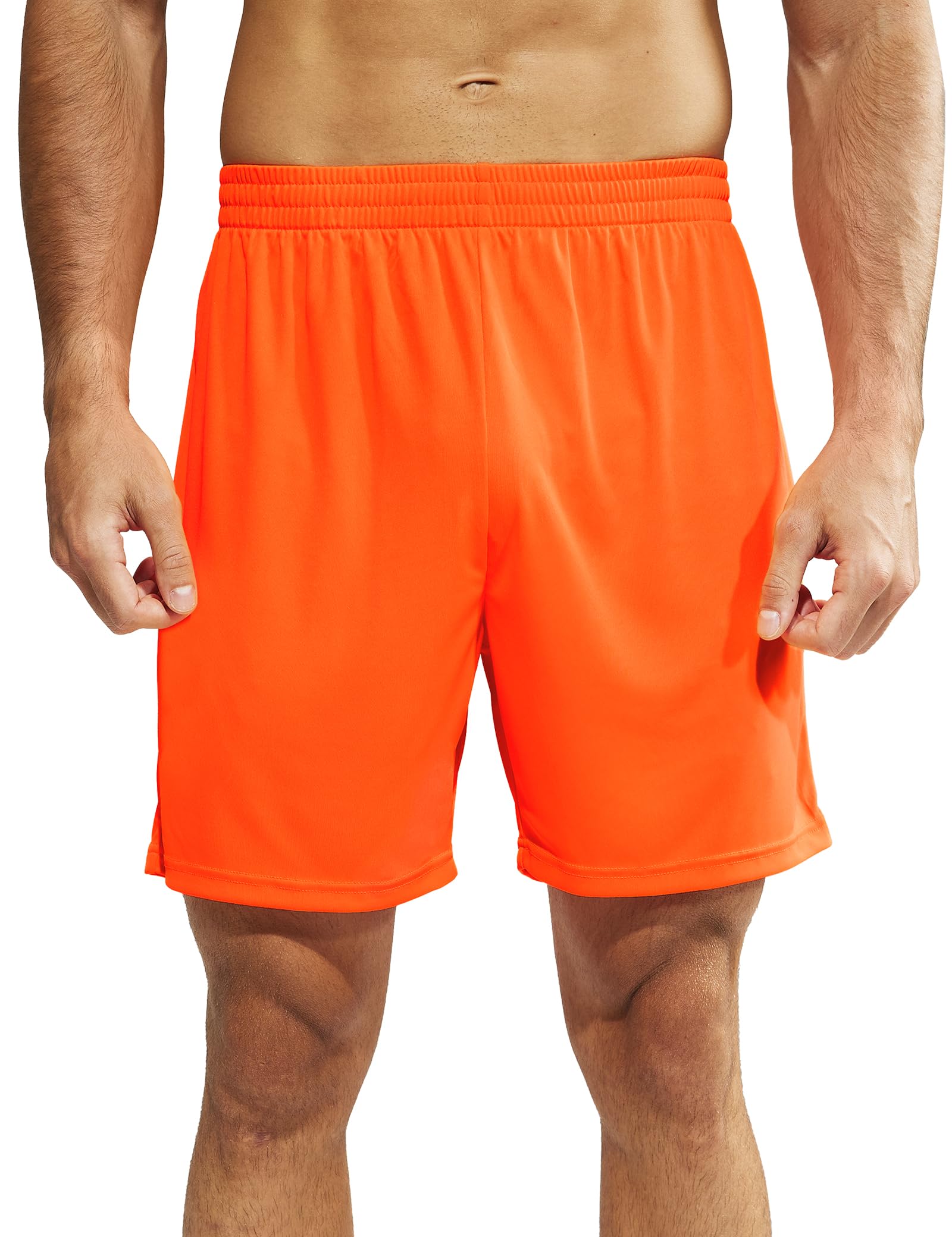 MIER Men's Quick-Dry Athletic/Soccer/Basketball Shorts Without Pockets No Liner Running Workout Training Active Shorts