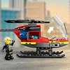 LEGO City Fire Rescue Helicopter Creative Toy Making Set Including Pilot Minifigure for Children 60411-5 Years and Over (85 Pieces)