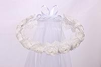 Vista 3 de Velo de la primera comunión blanco con lazo, para niñas