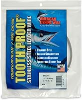 Vista 17 de AFW Alambre Líder Duro de Una Hebra de Acero Inoxidable a Prueba de Dientes - Brillante y Camuflaje para Tiburón, Barracuda, Caballa Real, Wahoo