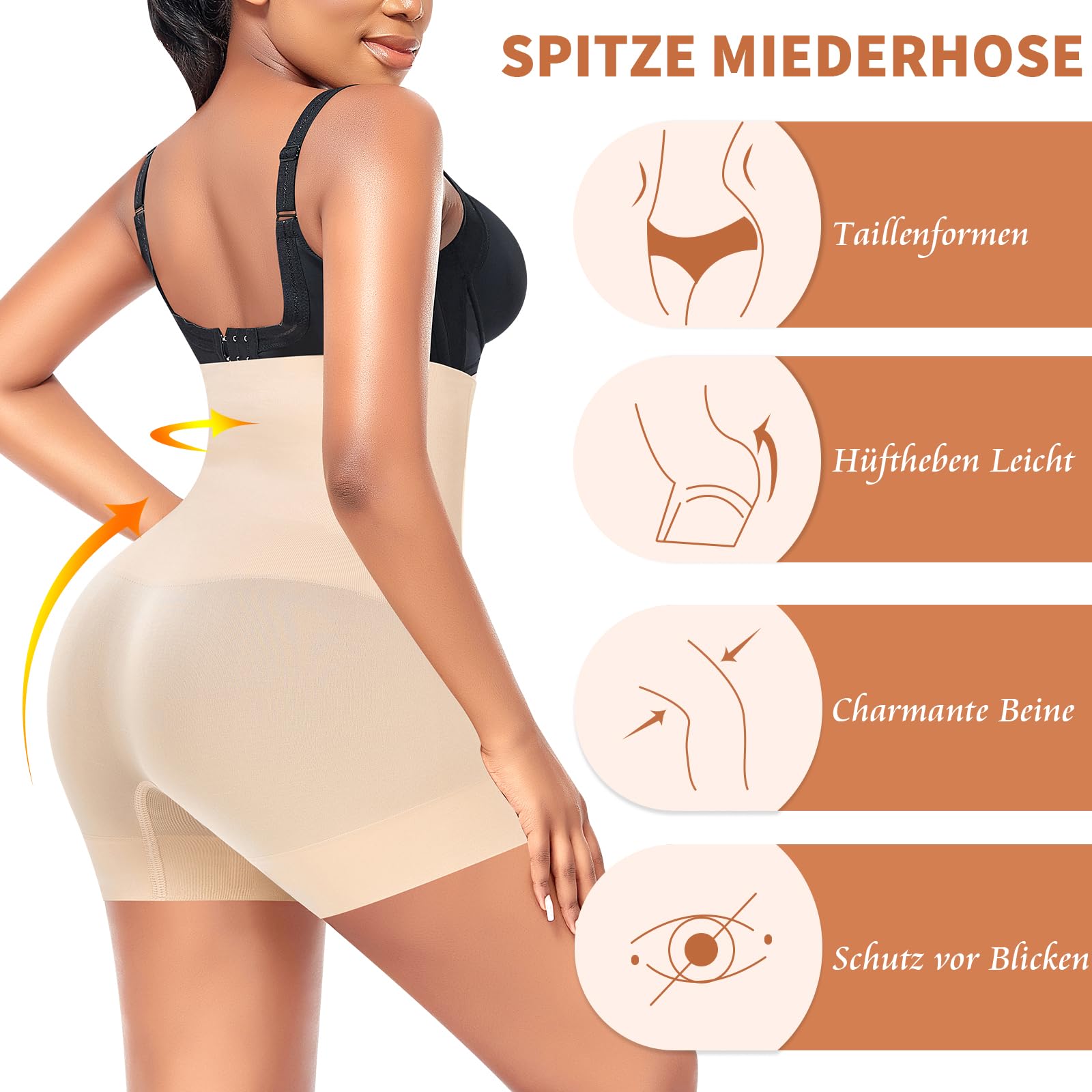 YARRCO Mutande da donna senza cuciture, a vita alta, corpetto shapewear, leggings modellanti