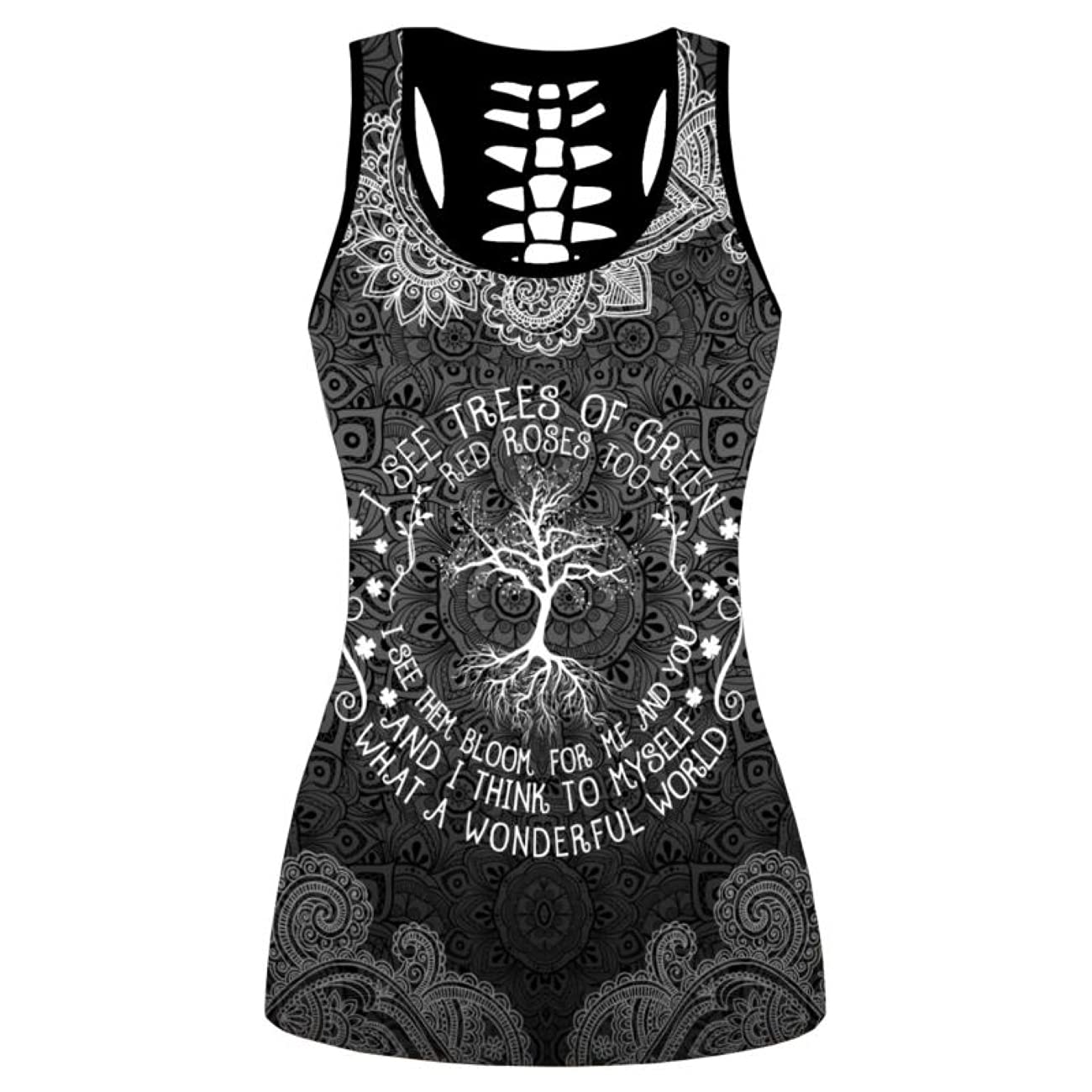 Damen Zucker Schädel Yoga Outfits für Frauen 2 Stück Sets, Weihnachten Tank Tops Leggings Training Activewear für Mädchen