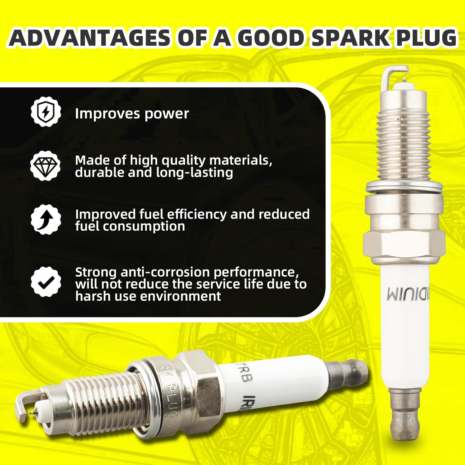 Set of 6 Ignition Coils Pack UF531 & 6 PCS Iridium Spark Plugs Compatible with Audi A3 Quattro 2003-2009 TT Quattro Volkswagen Eos 2007-2008 Touareg R32 2008 Porsche Cayenne 2004-2006 - 3.2L V6