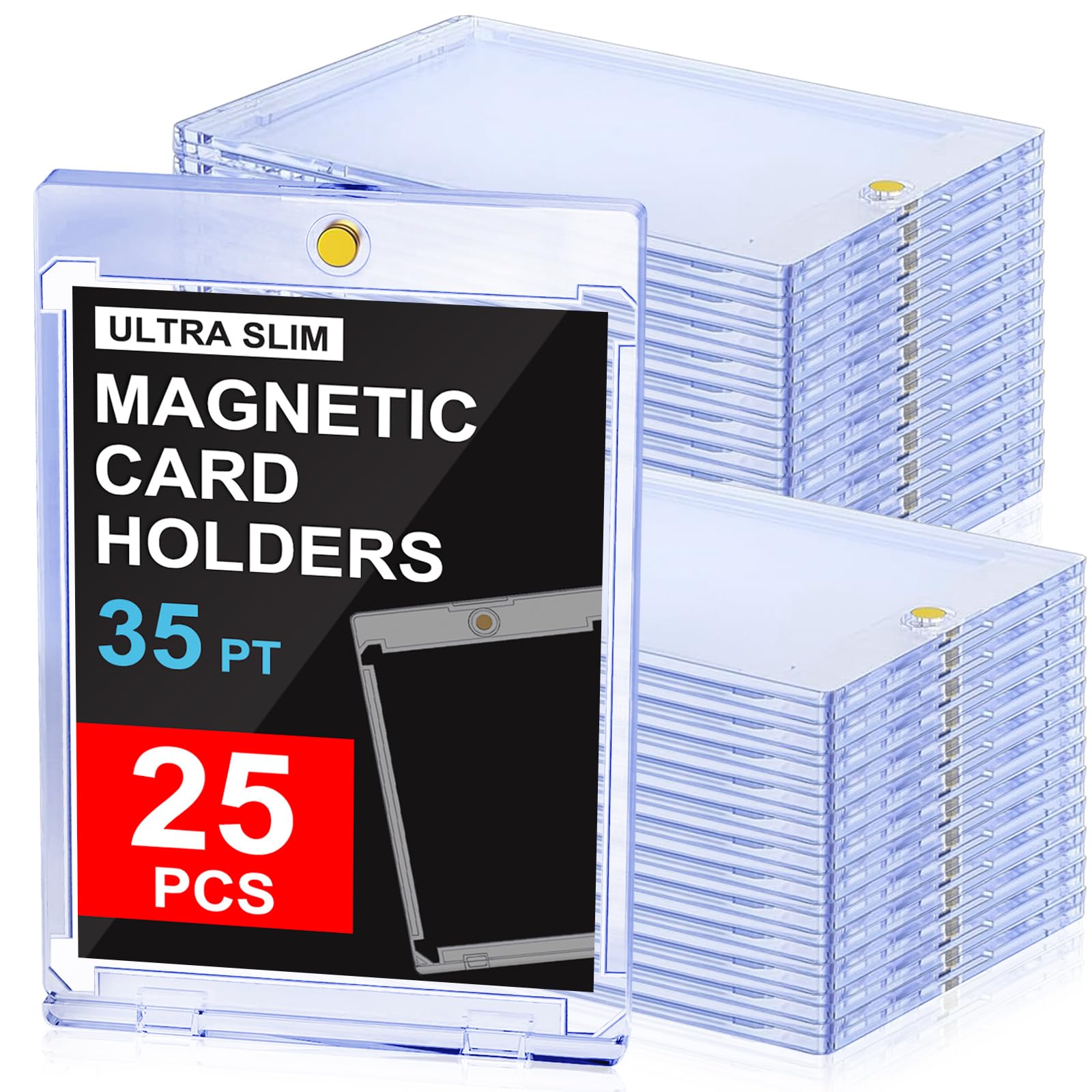 Amazon.com: YZtree 25ct Magnetic Card Holders: 35 pt Magnetic