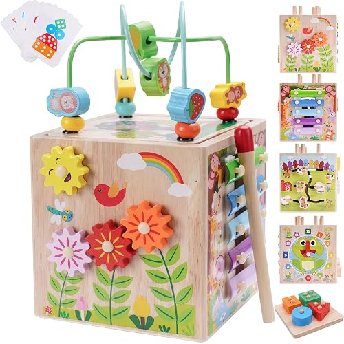 KMTJT Wooden Activity Cube (Blue)