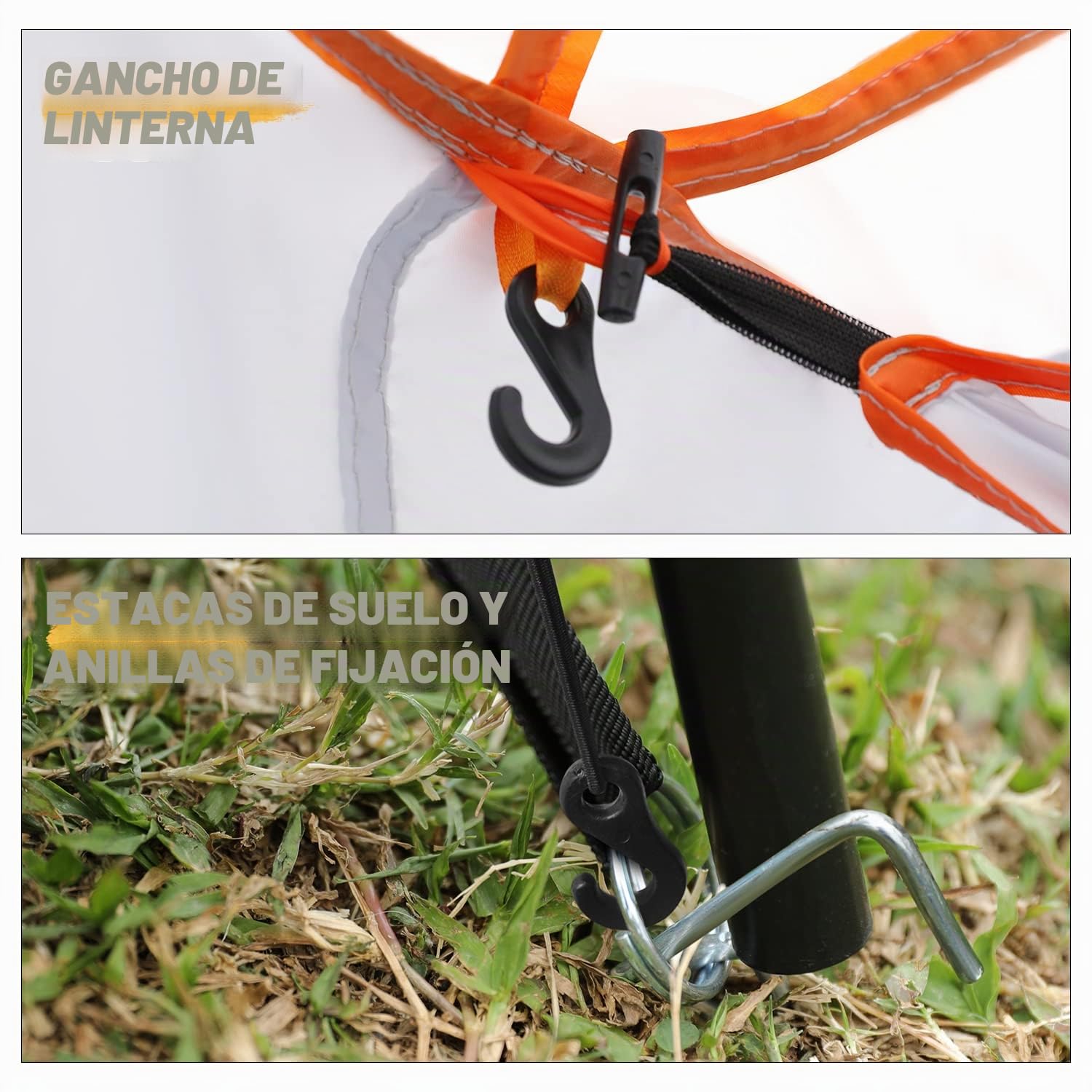 MoNiBloom - Tienda de campaña para 5-8 Personas para Acampar, cabaña portátil Extragrande, Tienda de campaña Grande, Impermeable, Resistente al Viento, 1 Sala de Estar y 2 dormitorios, Tienda de
