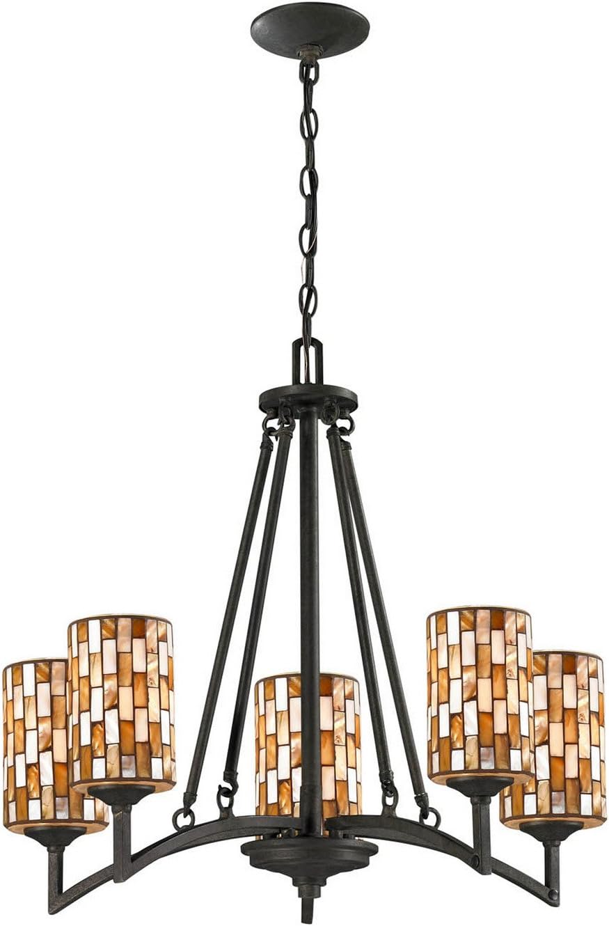 Dale Tiffany TH12453 Myriad 5-Light Chandelier, Textured Bronze