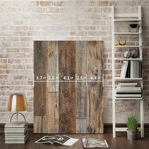 Miniatura 6 de TANONE Papel de contacto de madera para cocina, papel tapiz autoadhesivo extraíble, impermeable, papel de pared Shiplap de vinilo para armarios,