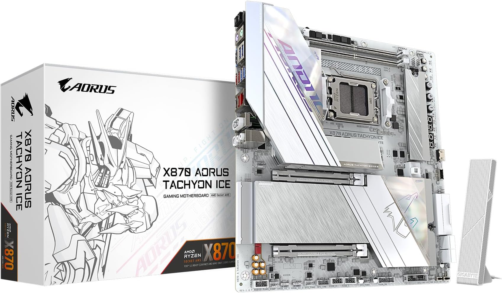 GIGABYTE X870 AORUS Tachyon ICE AM5 LGA 1718, E-ATX, DDR5, 3xM.2, PCIe 5.0, USB4 Type-C, WIFI7, 5GbE, D5 Bionic Corsa, AORUS AI Snatch