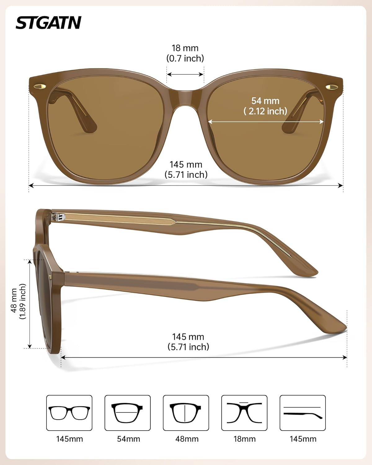 STGATN Polarized Sunglasses for Women Retro Designer Style UV400 Protection Sun Glasses