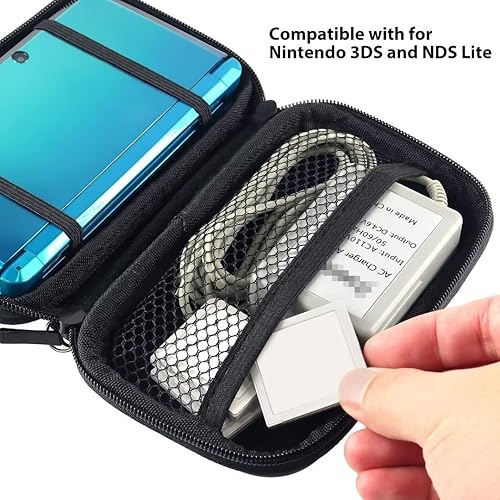 Miniatura 4 de Funda protectora compatible con Nintendo DS Lite NDSL 3DS, fundas de transporte adecuadas para viajes y fáciles de transportar, color negro