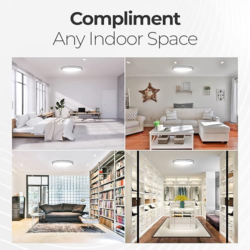 Miniatura 6 de Diodesy Lámpara de techo LED ovalada de 32 pulgadas 35 W 3000 LM 3000 K4000 K5000 K ajustable acabado negro mate lámpara de techo regulable de