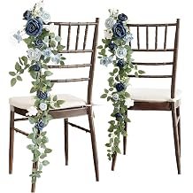 Artificial Flowers for Wedding Ceremony Party Chair DecorPack of 1, Bench Decoration Wedding Aisle Chair Decoration for Church Chair Party