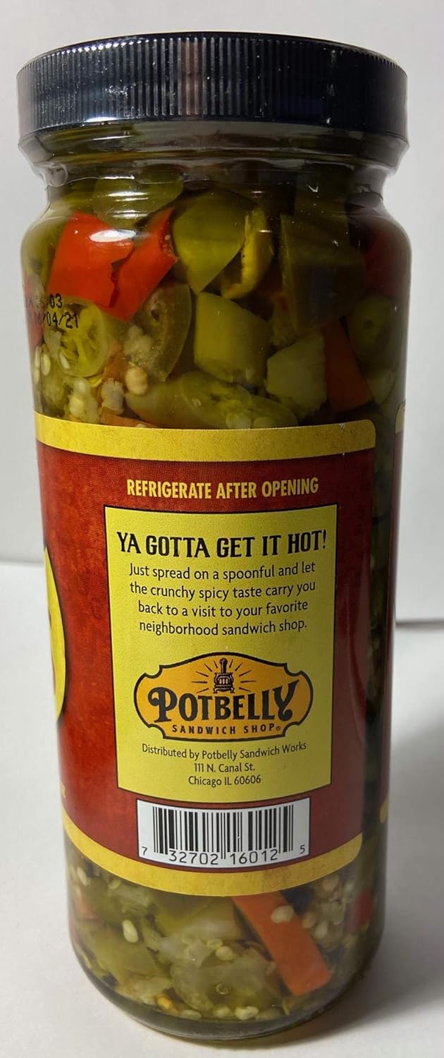 Potbelly Sandwich Shop Brand Hot Peppers 16 Oz (1 Jar)
