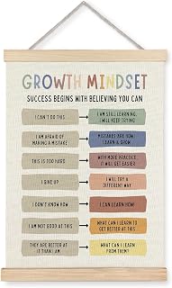 BearCake Kids Growth Motivational Inspirational Mental Health Therapist Office Wall Art Decor for Classroom School Counselor Office,12x16 Inches Framed