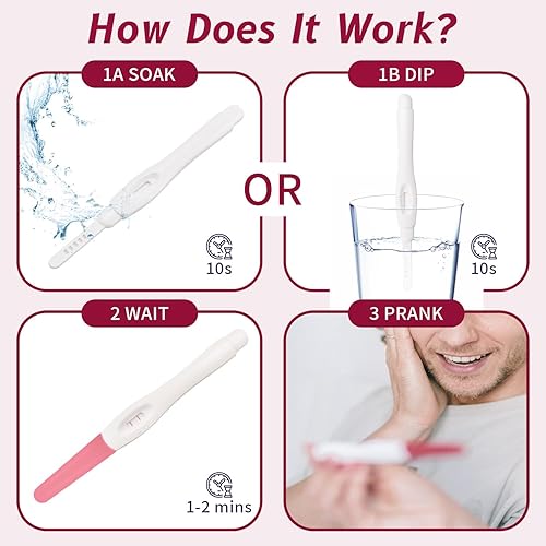 Miniatura 4 de Prueba de embarazo divertida de broma siempre positiva  Primera respuesta pruebas falsas para embarazadas, juguetes de broma positiva, prueba de