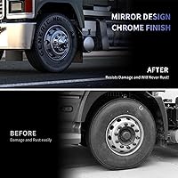 Vista 3 de Cubierta de rueda de eje delantero para camión semi cromado de plástico ABS con 2 cubiertas de rueda delanteras de eje con tapones de tuerca