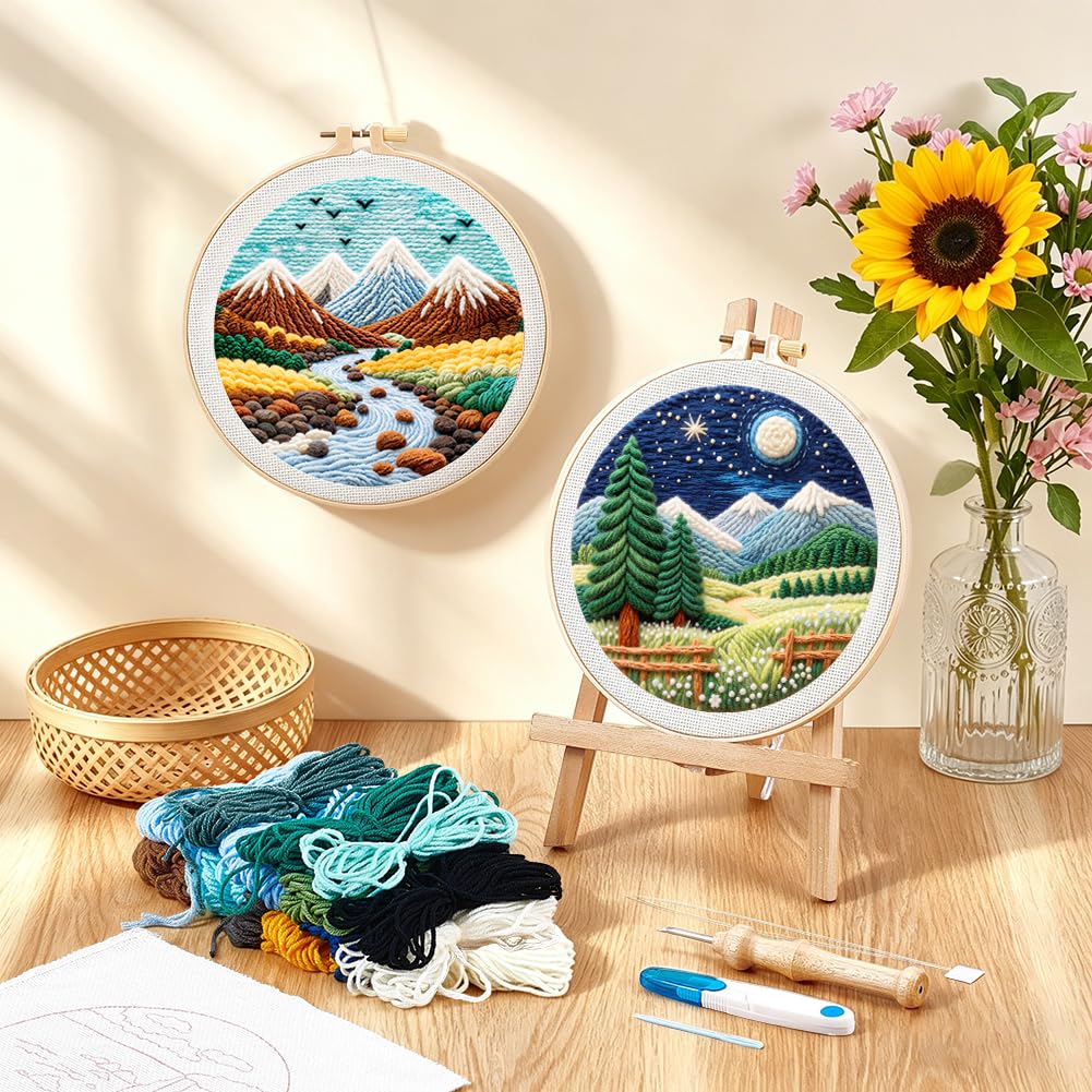 Beginner Punch Needle Kits - Landscape Embroidery -5