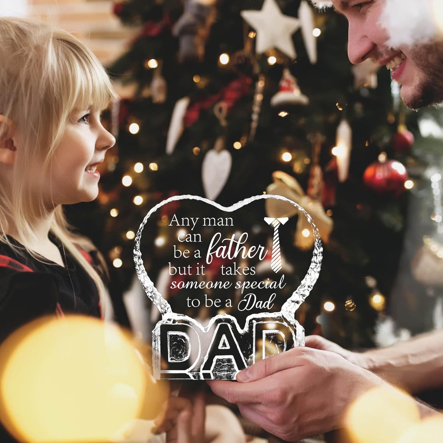Fathers Day Birthday Gifts for Daddy Dad, Fathers Day Crystal Gifts from Daughter Son Kids, Gift for Dads Who Wants Nothing, Last Minute Gift for Daddy Papa, Dad Personalized Crystal Decor Presents