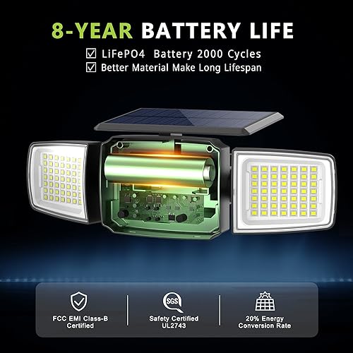 Miniatura 3 de DAMINY Luz de Seguridad Solar con Sensor de Movimiento por Radar, LED Super Brillante con Control Remoto, Luces Solares con Movimiento para