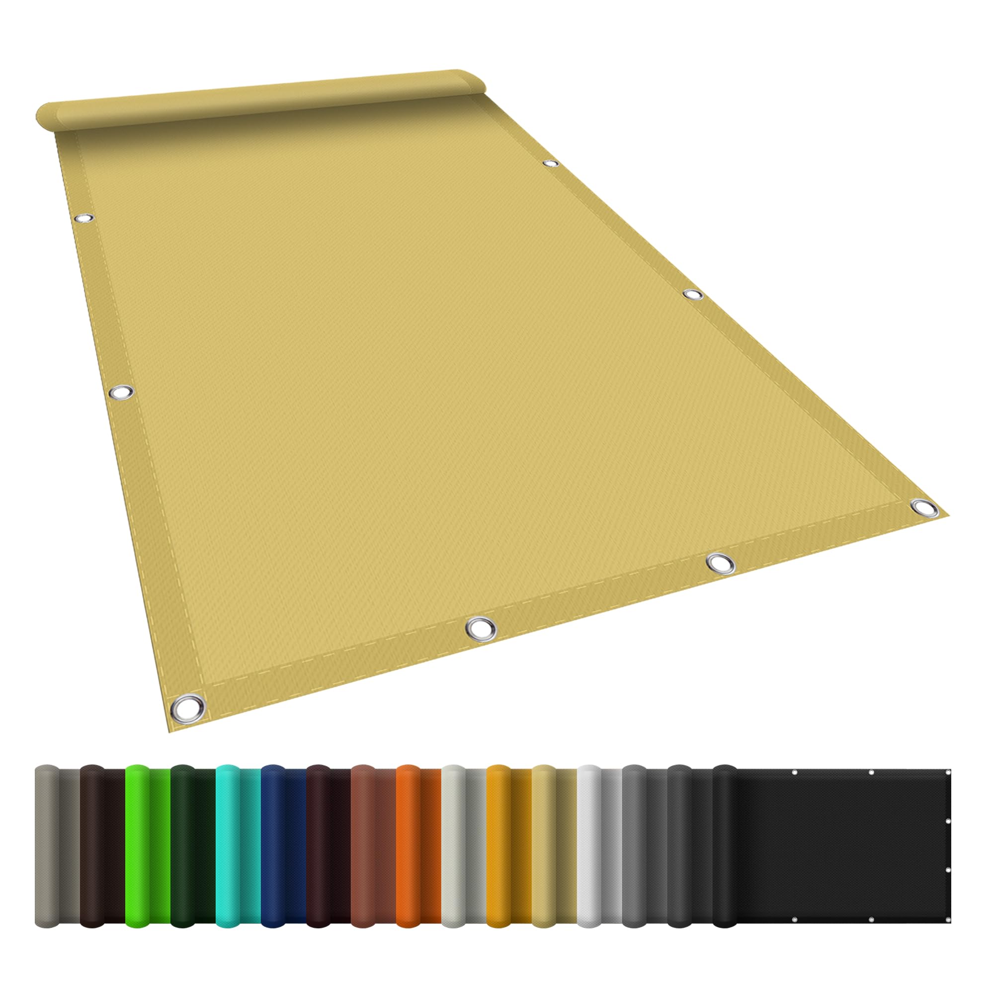 Store de jardin 230x380 cm jaune sable imperméable et résistant au vent