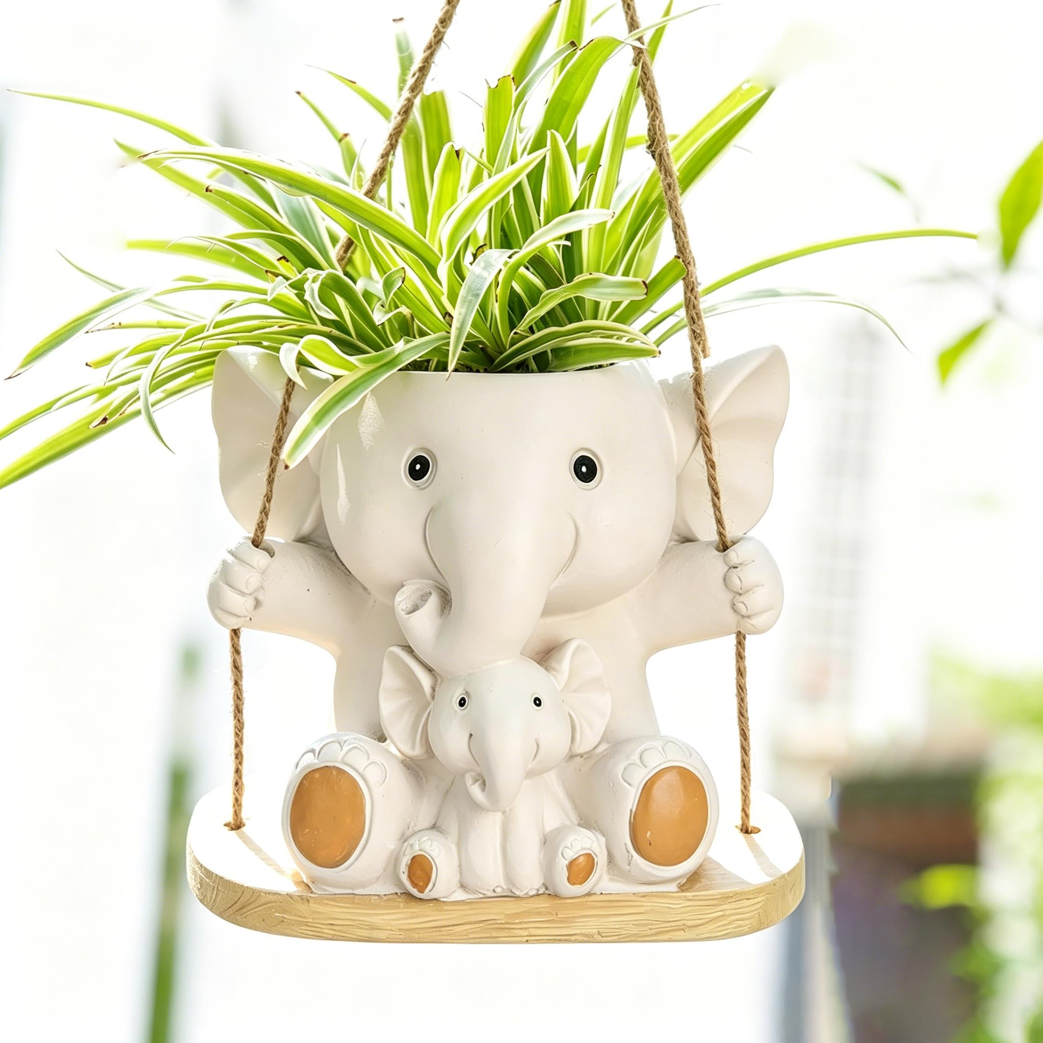 Swing Elephant Hanging Planters for Indoor Plants,Pots with Drainage Hole