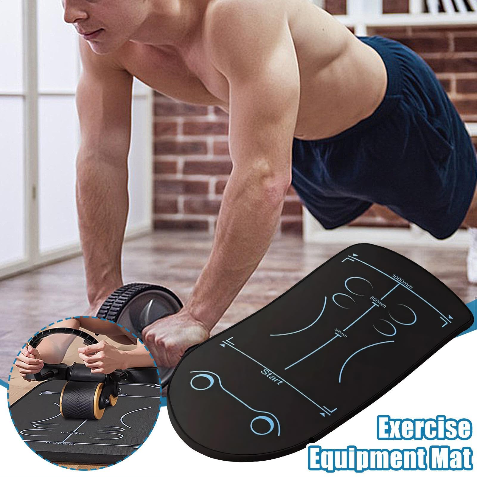 Alfombrilla para Ejercicios con Rueda Abdominal Plegable Antideslizante | Esterilla de Fitness para Pilates, Ejercicios Entrenamiento de Yoga y Fitness con Rueda Abdominal