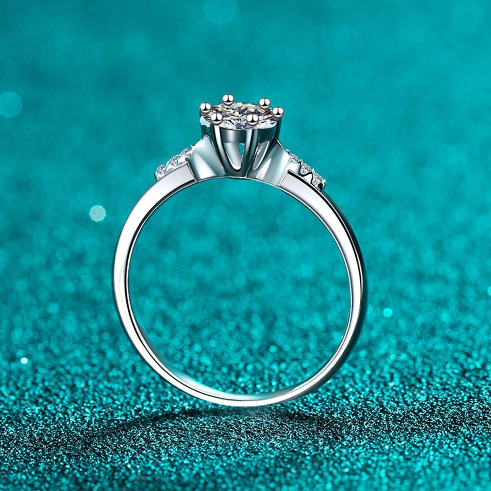 Set di anelli in argento, set da donna con moissanite in argento 925, regalo di anniversario di matrimonio per le donne