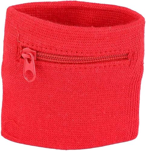 Miniatura 4 de Pulsera deportiva, cartera de entrenamiento con cremallera, bolsa de muñeca para gimnasio, transpirable, con bolsillo, banda para el sudor, para