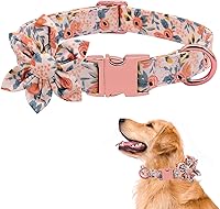 Vista 9 de Collar de perro femenino para perros pequeños/medianos/grandes, suave y cómodo ajustable con hebilla de seguridad, collar de perro para perros