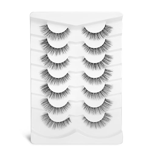 Miniatura 2 de Onlyall Pestañas naturales de visón, pestañas postizas naturales, pestañas suaves y transparentes, pestañas postizas esponjosas de 0.551in, A11.