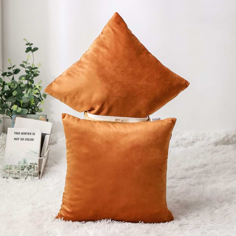 burnt orange throw pillows