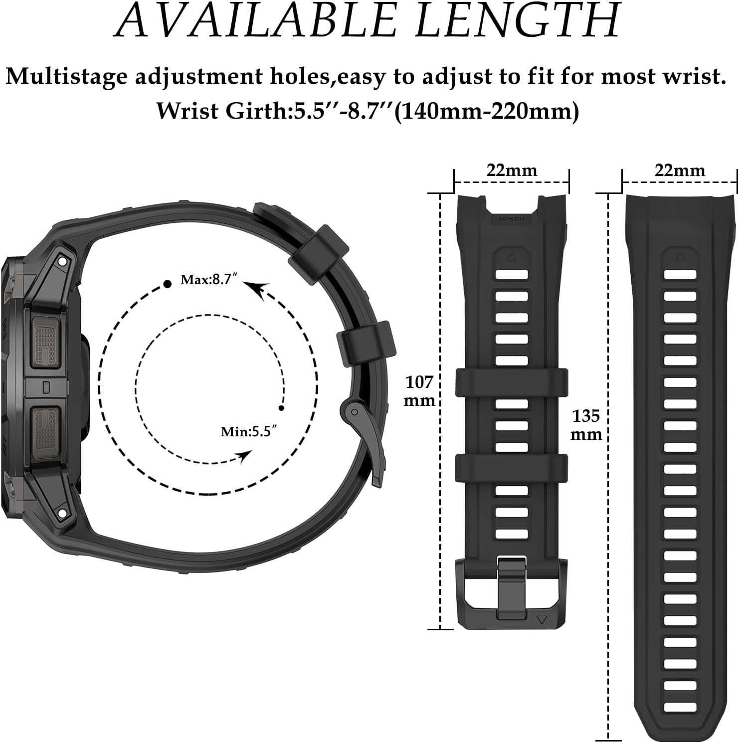 Band for Garmin Instinct 3 45mm / 50mm, Instinct E 40mm / 45mm image 3