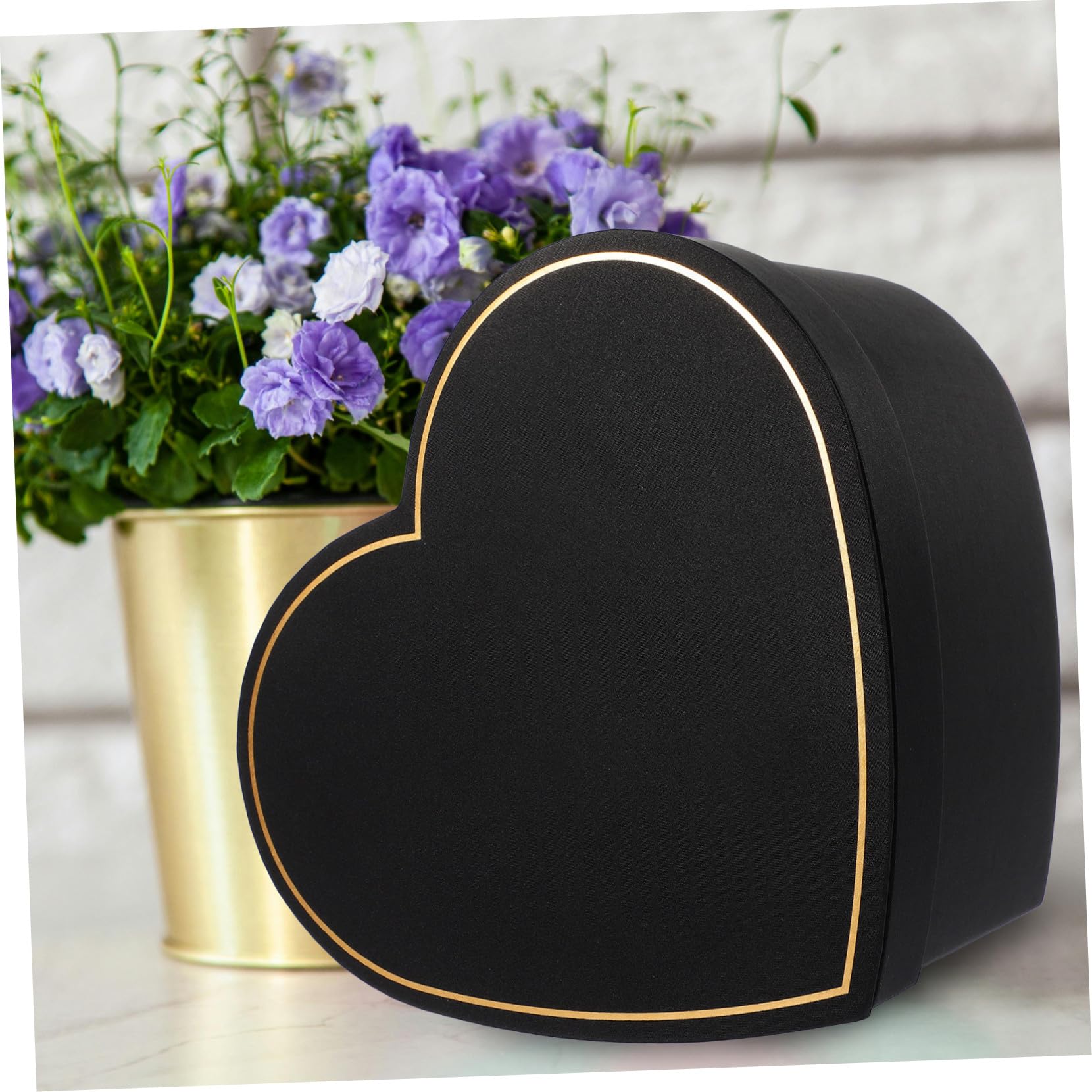 Hohopeti Herzförmige Geschenkbox aus Schwarzem mit Deckel Stabile Aufbewahrungsbox für Süßigkeiten Schmuck Kosmetik Dekorative Verpackung für Valentinstag und Besondere Anlässe