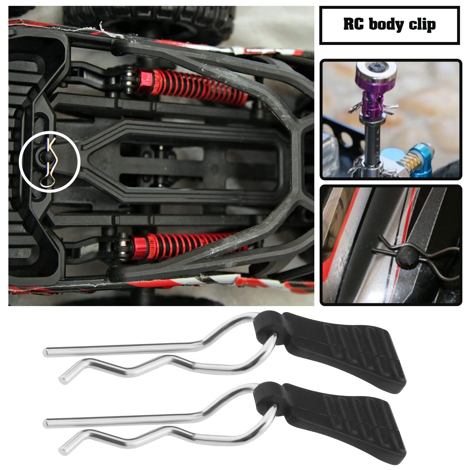Fermi Carrozzeria In Acciaio Con Linguette Per Auto RC 1/7 1/8 1/10 1/12 (8 Pezzi)