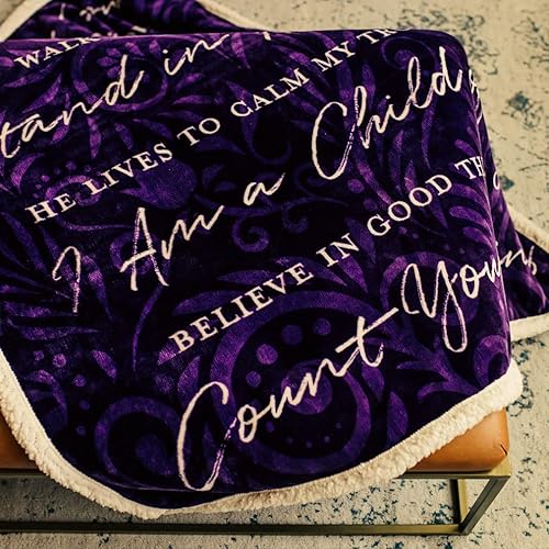 Miniatura 4 de Manta de forro polar Sherpa con frases inspiradoras para miembros de la iglesia SUD con palabras de fe LDS
