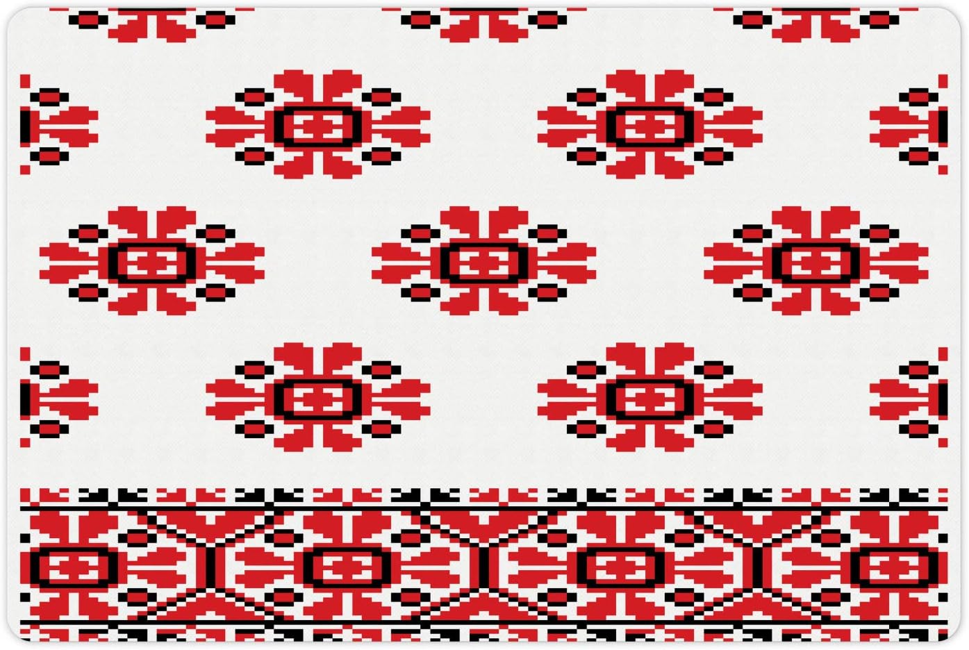 Lunarable Ukrainian Pet Mat for Food and Water, Roots