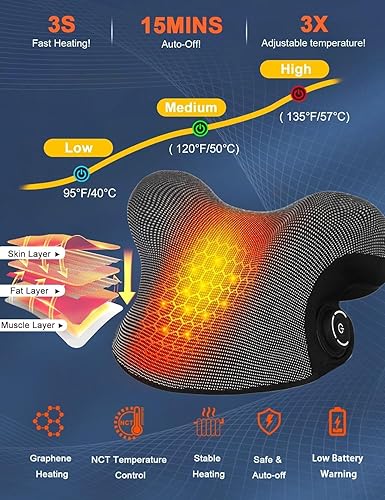 Miniatura 2 de Ensanchador de cuello inalámbrico con calefacción para aliviar el dolor, dispositivo portátil inalámbrico de tracción cervical de hombro