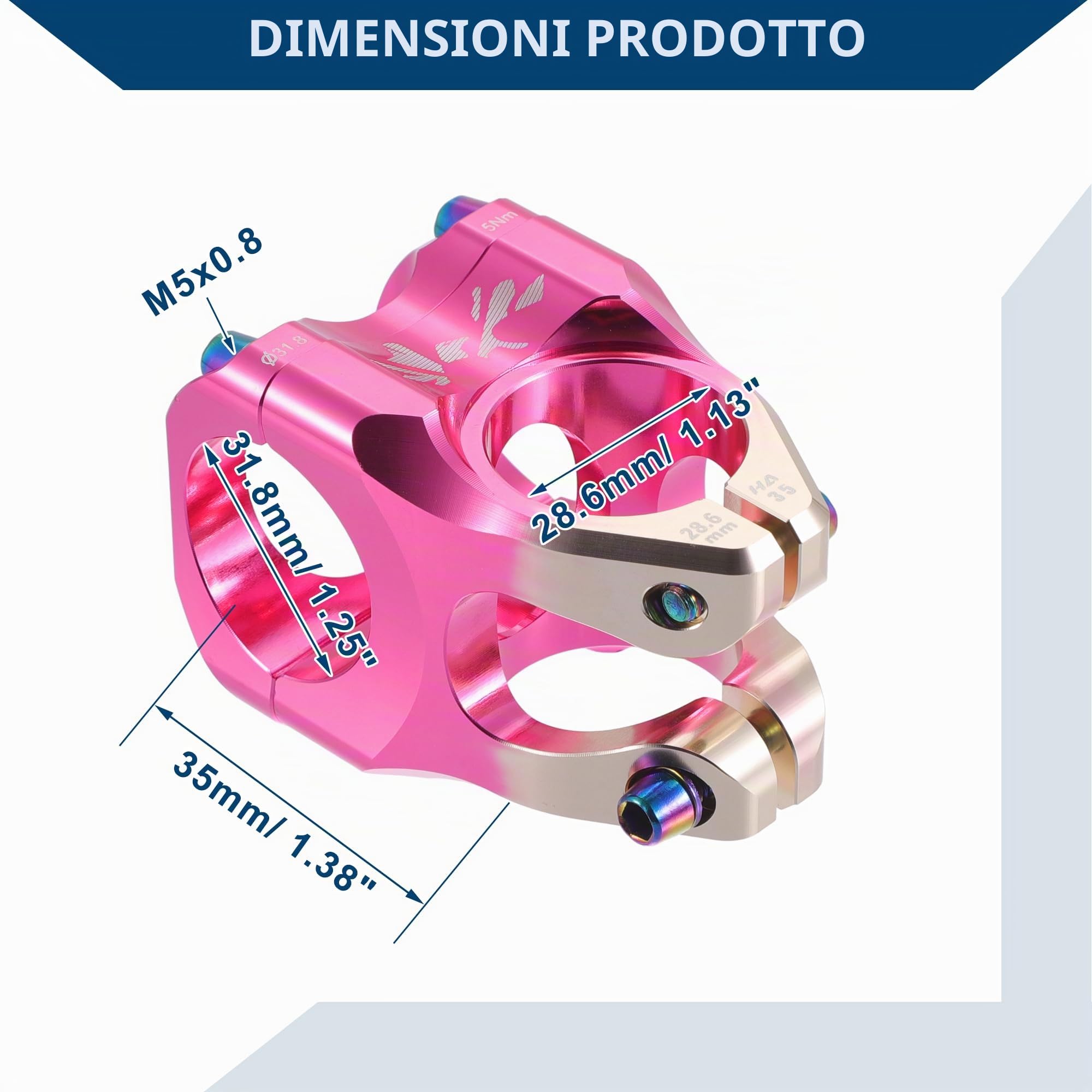 Attacco Manubrio Corto Regolabile Per Bici 1 Pezzo Rosa Oro