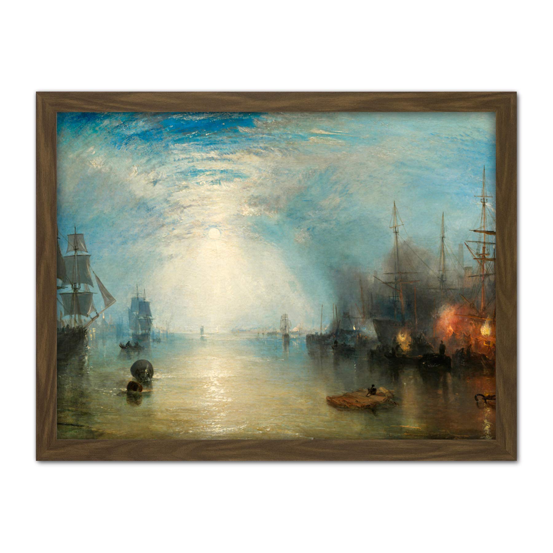 Turner Keelmen Heaving In Coals By Moonlight Large Framed Art Print Poster Wall Decor 18x24