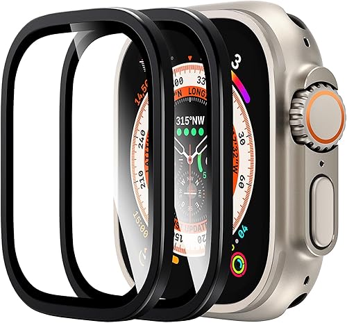 Paquete de 6 protector de pantalla LK para Apple Watch Ultra de 1.929in con kit de herramientas de alineación automática, 10 veces de grado militar,