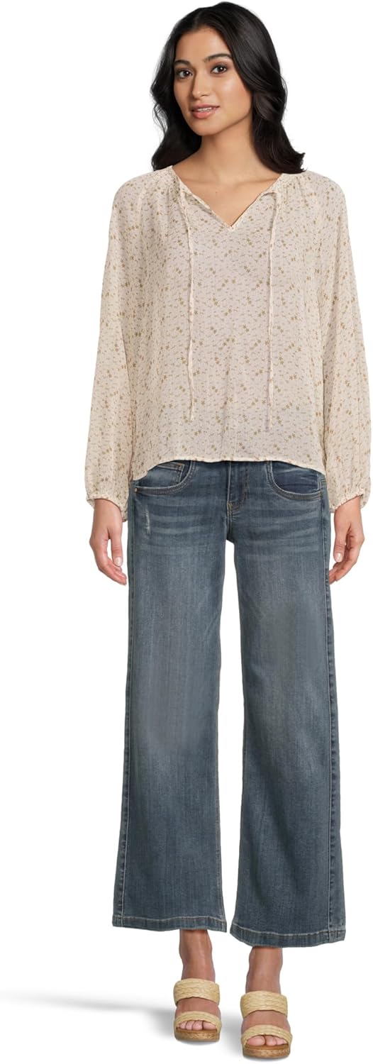 KUT from the Kloth Women's Petite Jean High Rise Wide Leg Front Inset Clean Hem