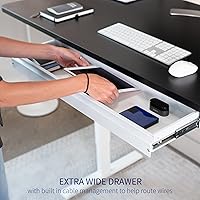 Vista 3 de VIVO Organizador de Cajones Deslizante para Debajo del Escritorio Grande de 33 Pulgadas, Blanco, DESK-DR33-W