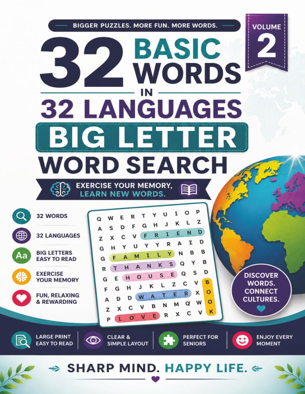 32 BASIC WORDS IN 32 LANGUAGES: VOLUME 2 (32 WORDSEARCH)